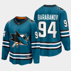 Alexander Barabanov San Jose Sharks 2022-23 Home The Evolve Teal Jersey