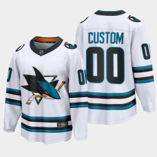 San Jose Sharks Custom 2022-23 Away White #00 Jersey The Evolve