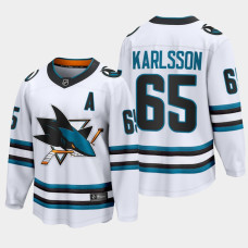 San Jose Sharks Erik Karlsson 2022-23 Away White #65 Jersey The Evolve