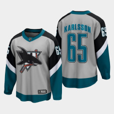 Men's San Jose Sharks Erik Karlsson #65 Reverse Retro 2021 Special Edition Gray Jersey