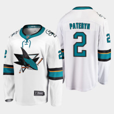 Men's San Jose Sharks Greg Pateryn #2 Away 2021 White Jersey