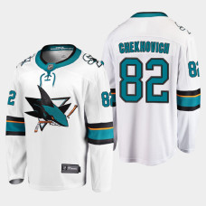 Men's San Jose Sharks Ivan Chekhovich #82 Away 2021 White Jersey