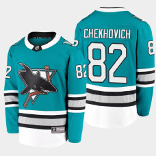 Men's San Jose Sharks Ivan Chekhovich #82 Throwback 2021 30th Anniversary Teal Jersey