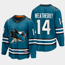 Jasper Weatherby San Jose Sharks 2022-23 Home The Evolve Teal Jersey