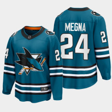 Jaycob Megna San Jose Sharks 2022-23 Home The Evolve Teal Jersey