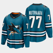 Markus Nutivaara San Jose Sharks 2022-23 Home The Evolve Teal Jersey