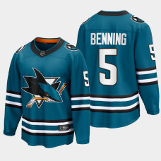 Matt Benning San Jose Sharks 2022-23 Home The Evolve Teal Jersey