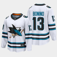 San Jose Sharks Nick Bonino 2022-23 Away White #13 Jersey The Evolve