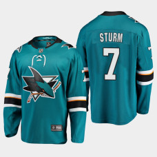 Men San Jose Sharks Nico Sturm #7 Home 2022 Breakaway Player Teal Jersey