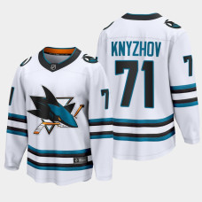 San Jose Sharks Nikolai Knyzhov 2022-23 Away White #71 Jersey The Evolve