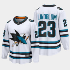 San Jose Sharks Oskar Lindblom 2022-23 Away White #23 Jersey The Evolve