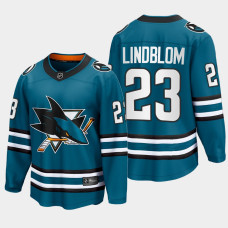 Oskar Lindblom San Jose Sharks 2022-23 Home The Evolve Teal Jersey