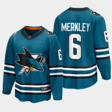 Ryan Merkley San Jose Sharks 2022-23 Home The Evolve Teal Jersey