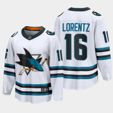 San Jose Sharks Steven Lorentz 2022-23 Away White #16 Jersey The Evolve