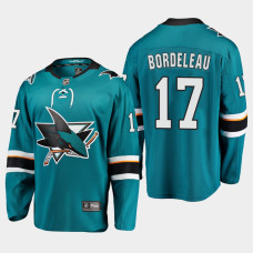 Thomas Bordeleau San Jose Sharks 2022 Home Breakaway Player Teal Jersey