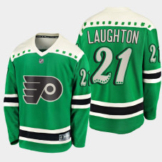 Men's Philadelphia Flyers Scott Laughton #21 2021 St. Patrick's Day Green Jersey