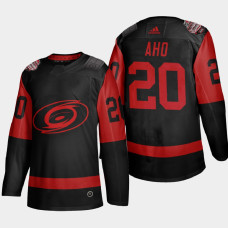 Men Carolina Hurricanes Sebastian Aho #20 2021 Stadium Series Black Jersey