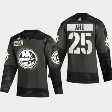 Men's New York Islanders Sebastian Aho #25 2021 Military Appreciation Night Camo Jersey