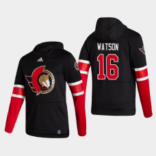 Men's Ottawa Senators Austin Watson #16 2021 Reverse Retro Authentic Pullover Special Edition Black Hoodie