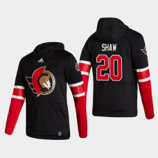 Men's Ottawa Senators Logan Shaw #20 2021 Reverse Retro Authentic Pullover Special Edition Black Hoodie