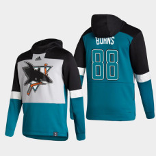 Men's San Jose Sharks Brent Burns #88 2021 Reverse Retro Authentic Pullover Special Edition Teal Hoodie