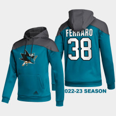 San Jose Sharks #38 Mario Ferraro 2022-23 Stylish Black Hoodie AEROREADY Pullover