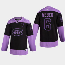 Montreal Canadiens Shea Weber 2021 Hockey Fights Cancer Night Purple Jersey