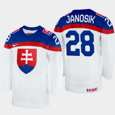 Adam Janosik 2022 IIHF World Championship Slovakia Hockey Jersey White #28 Uniform