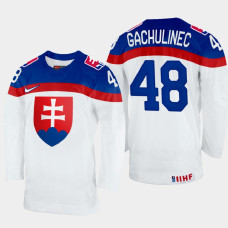 Daniel Gachulinec 2022 IIHF World Championship Slovakia Hockey Jersey White #48 Uniform