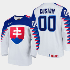 Men Slovakia Team Custom #00 2021 IIHF World Junior Championship Home White Jersey