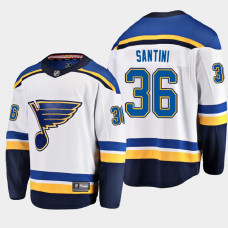 Men's St. Louis Blues Steven Santini #36 Away 2021 White Jersey