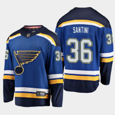 Men's St. Louis Blues Steven Santini #36 Home 2021 Blue Jersey