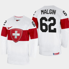 Switzerland #62 Denis Malgin 2022 IIHF World Championship White Home Jersey