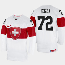 Switzerland #72 Dominik Egli 2022 IIHF World Championship White Home Jersey