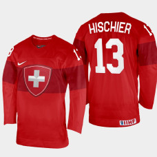 Nico Hischier 2022 IIHF World Championship Switzerland Hockey Jersey Red #13 Uniform