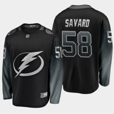 Men's Tampa Bay Lightning David Savard #58 Alternate 2021 Black Jersey