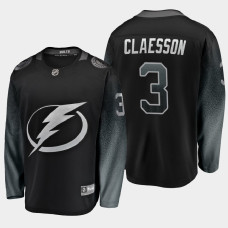 Men's Tampa Bay Lightning Fredrik Claesson #3 Alternate 2021 Black Jersey