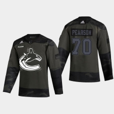 Men's Vancouver Canucks Tanner Pearson #70 2021 Armed Forces Night Warm-Up Camo Jersey