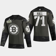 Men's Boston Bruins Taylor Hall #71 2021 Military Appreciation Night Camo Jersey