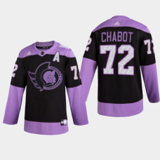 Ottawa Senators Thomas Chabot 2021 Hockey Fights Cancer Night Purple Jersey