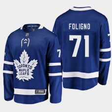 Men's Toronto Maple Leafs Nick Foligno #71 Home 2021 Blue Jersey