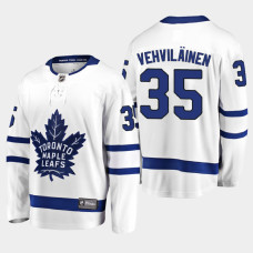 Men's Toronto Maple Leafs Veini Vehvilainen #35 Away 2021 Breakaway White Jersey