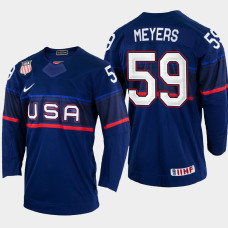 Ben Meyers 2022 IIHF World Championship USA Hockey Jersey Navy #59 Uniform