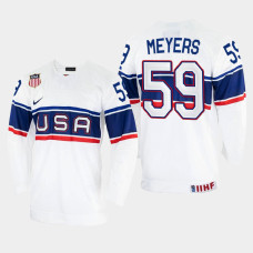 Ben Meyers 2022 IIHF World Championship USA Hockey Jersey White #59 Uniform