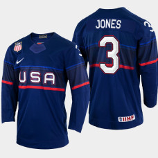 Caleb Jones 2022 IIHF World Championship USA Hockey Jersey Navy #3 Uniform