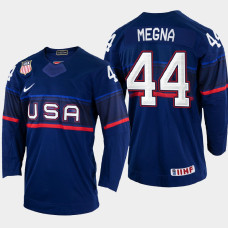 Jaycob Megna 2022 IIHF World Championship USA Hockey Jersey Navy #44 Uniform