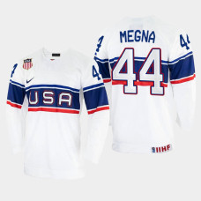 Jaycob Megna 2022 IIHF World Championship USA Hockey Jersey White #44 Uniform