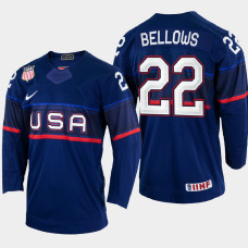 Kieffer Bellows 2022 IIHF World Championship USA Hockey Jersey Navy #22 Uniform