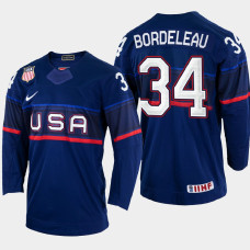 Thomas Bordeleau 2022 IIHF World Championship USA Hockey Jersey Navy #34 Uniform