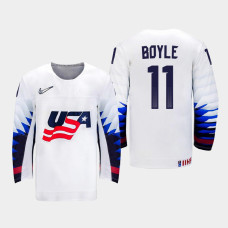 Men's USA Team Brian Boyle #11 2021 IIHF World Championship Home White Jersey